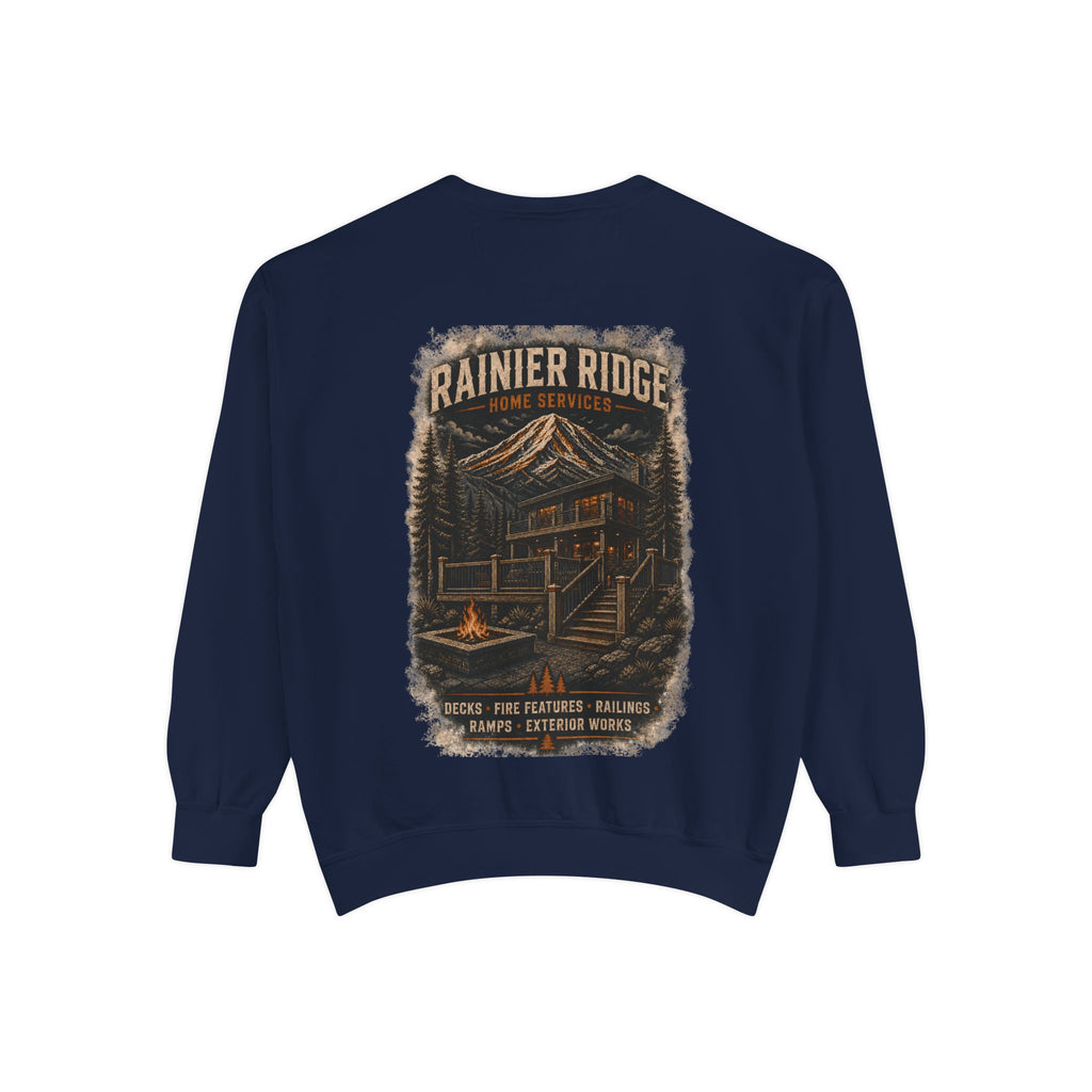 Rainier Ridge Cabin Sweatshirt — Mountain Lodge Campfire Crewneck