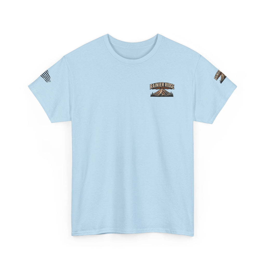 Cabin Collage Tee — Rustic Mountain Lodge Photo Graphic T-Shirt