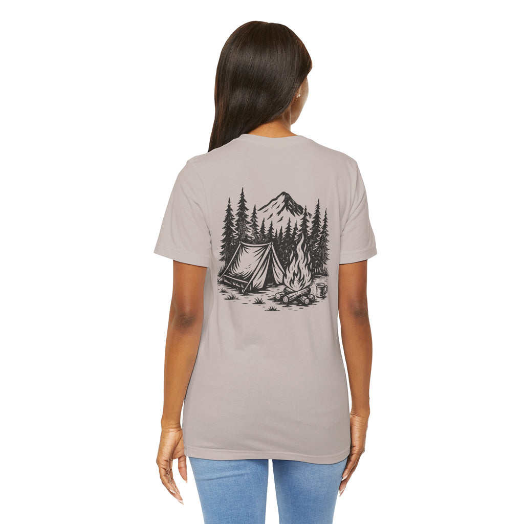 Wander Camp Tee – Distressed Campfire Scene