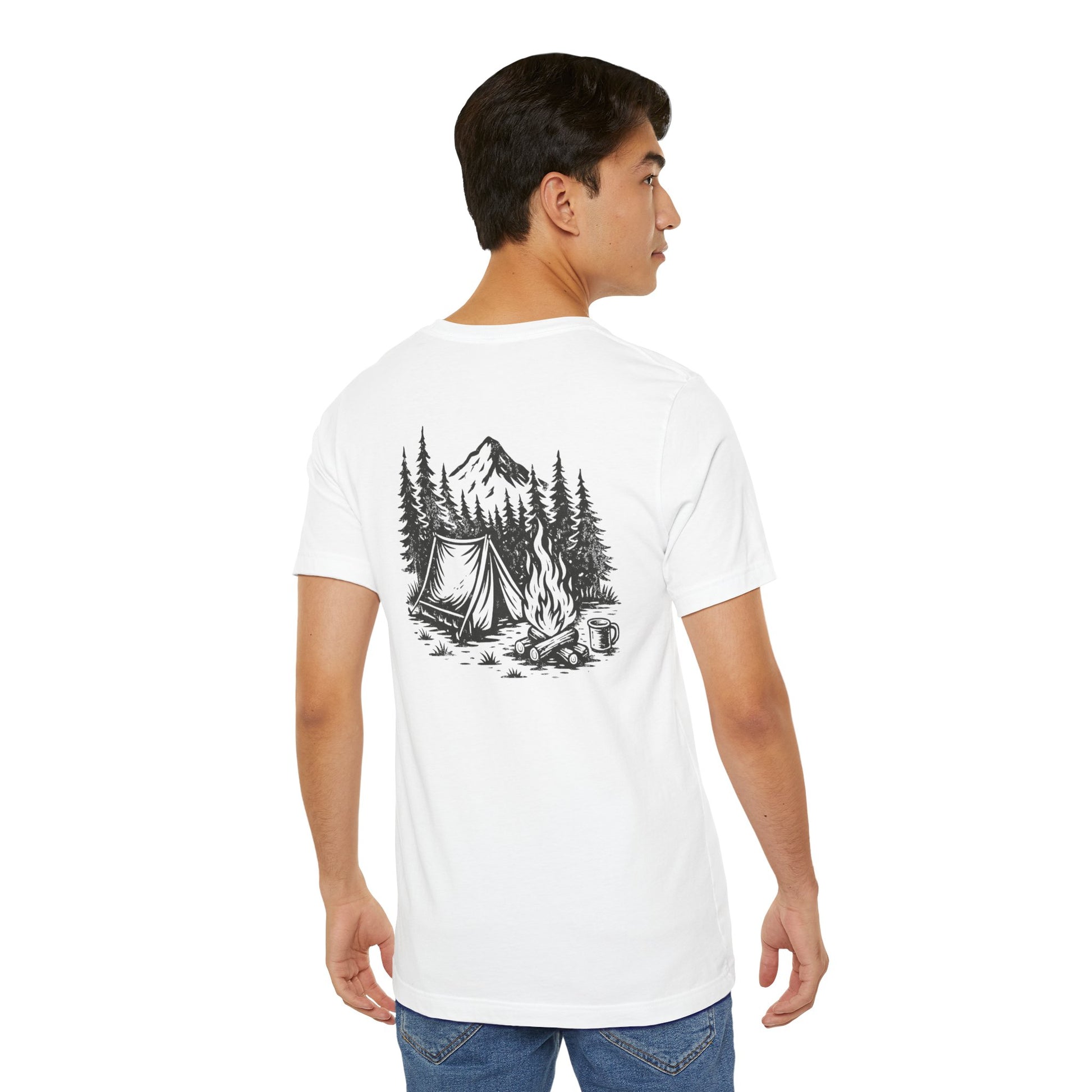Wander Camp Tee – Distressed Campfire Scene
