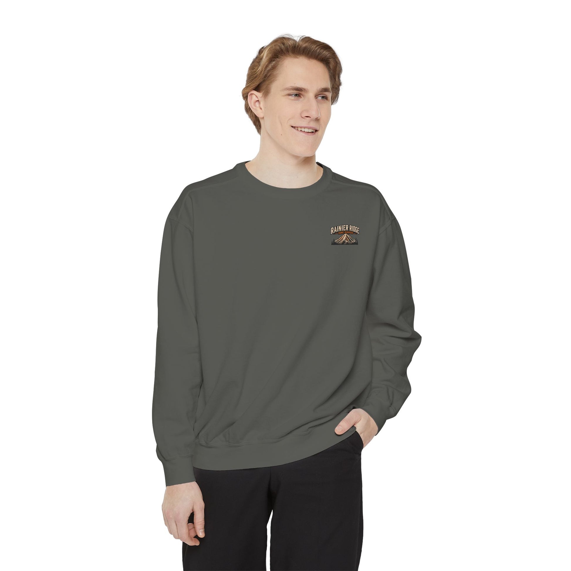 Rainier Ridge Cabin Sweatshirt — Mountain Lodge Campfire Crewneck