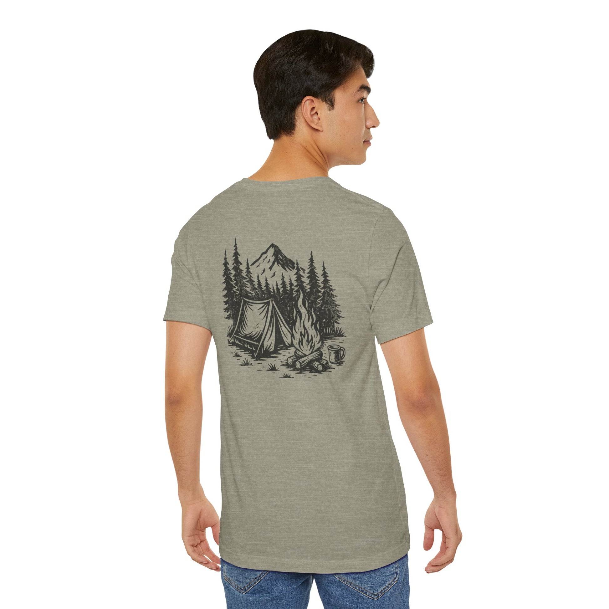 Wander Camp Tee – Distressed Campfire Scene