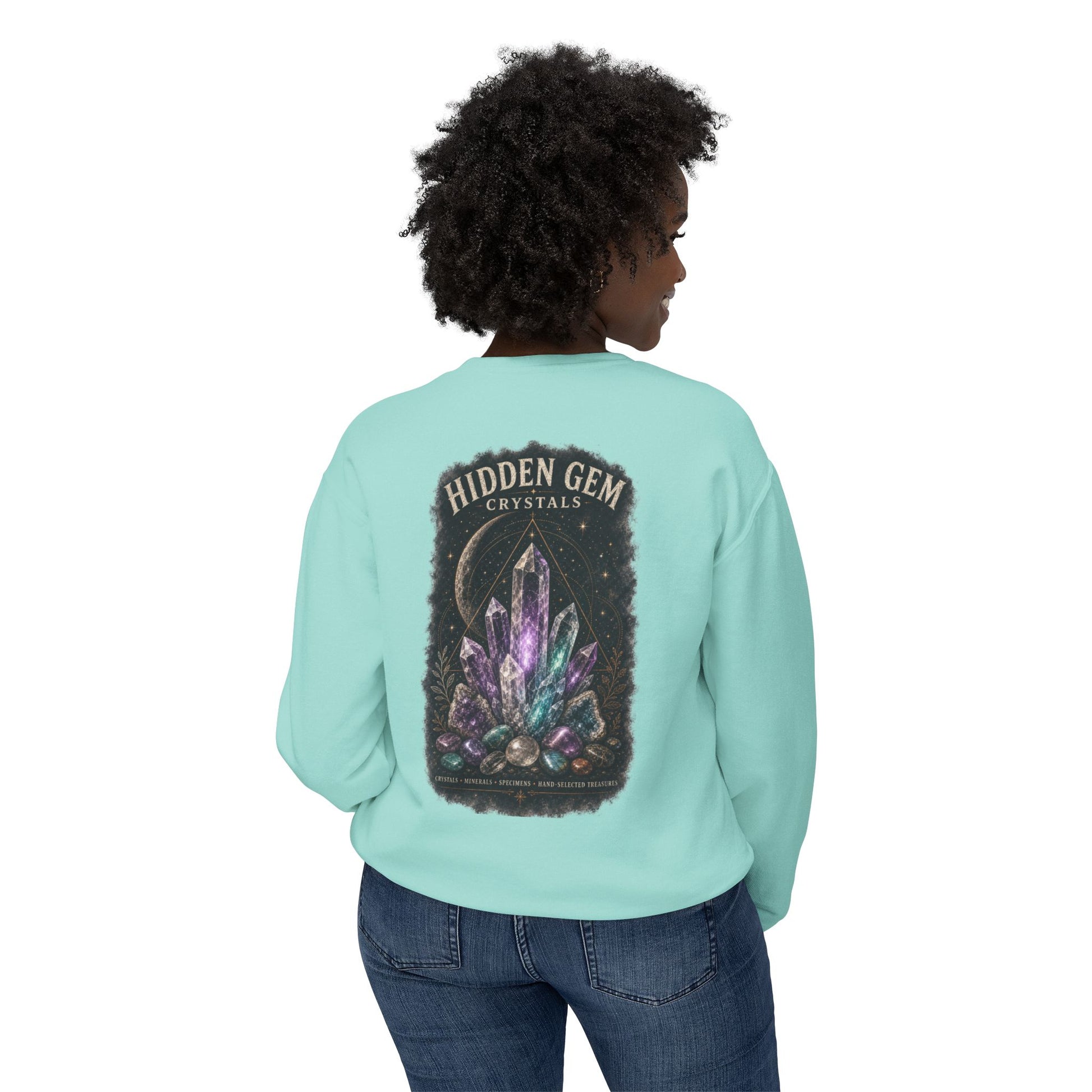 Crystal Crewneck Sweatshirt — "Hidden Gem Crystals" Graphic