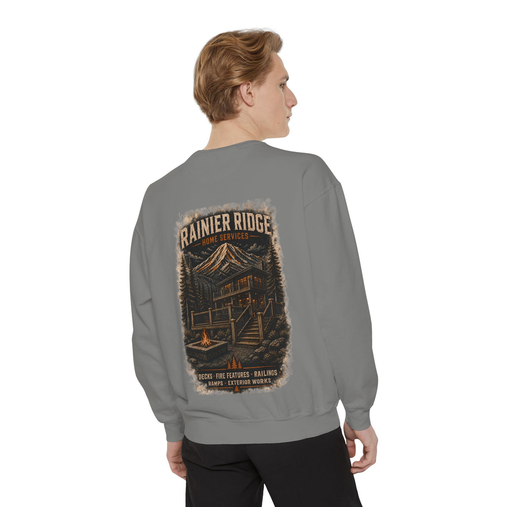 Rainier Ridge Cabin Sweatshirt — Mountain Lodge Campfire Crewneck