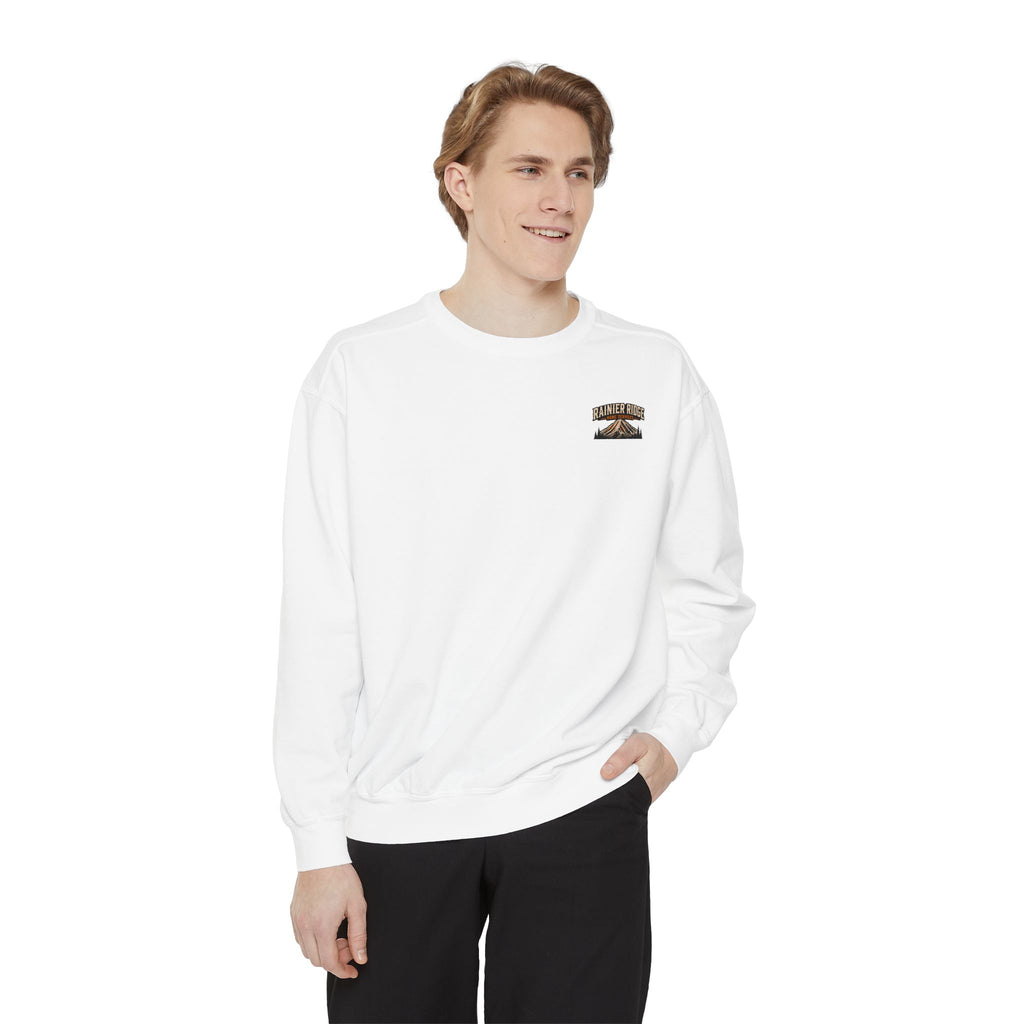 Rainier Ridge Cabin Sweatshirt — Mountain Lodge Campfire Crewneck
