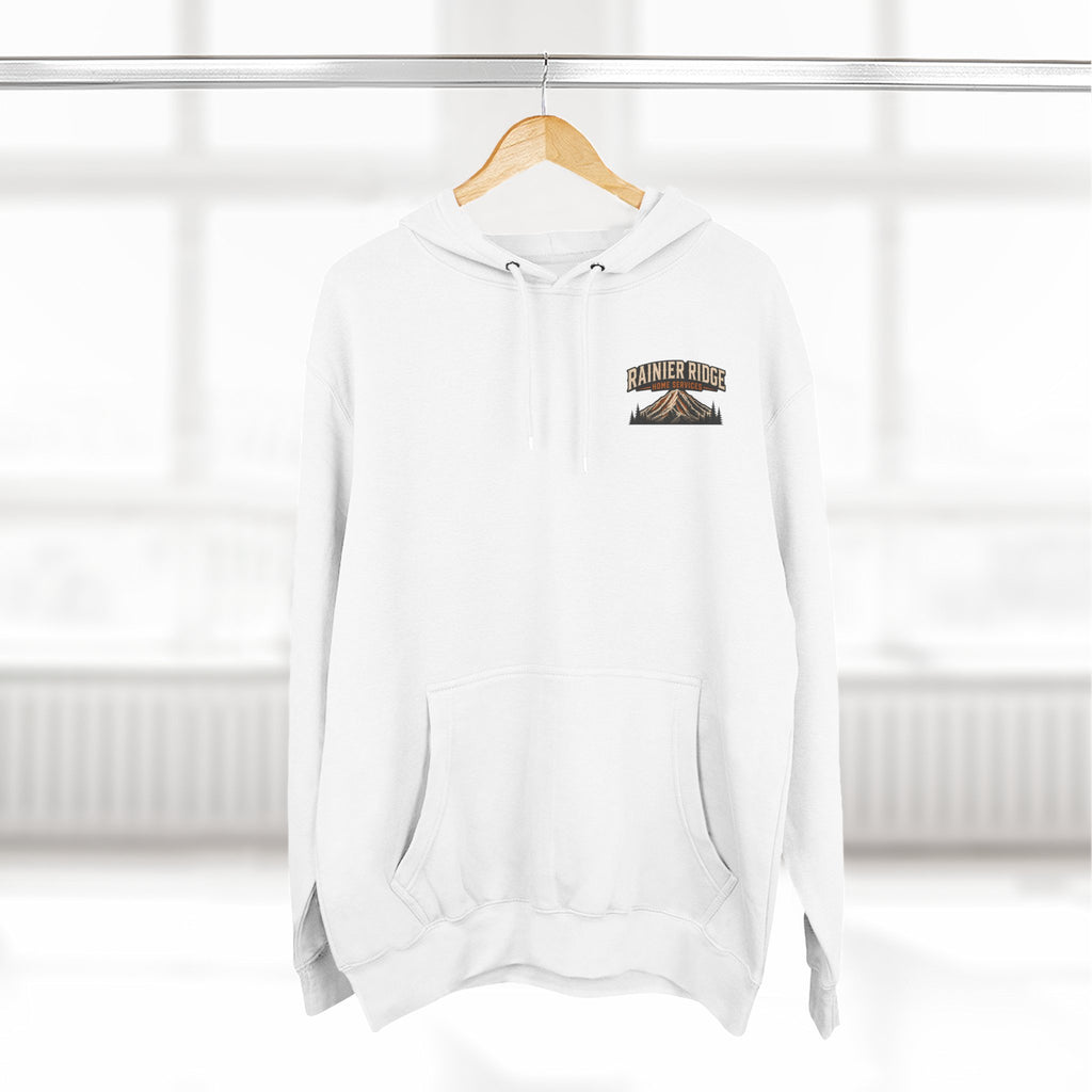 Rainier Ridge Cabin Hoodie — Cozy Mountain Cabin Camping Pullover