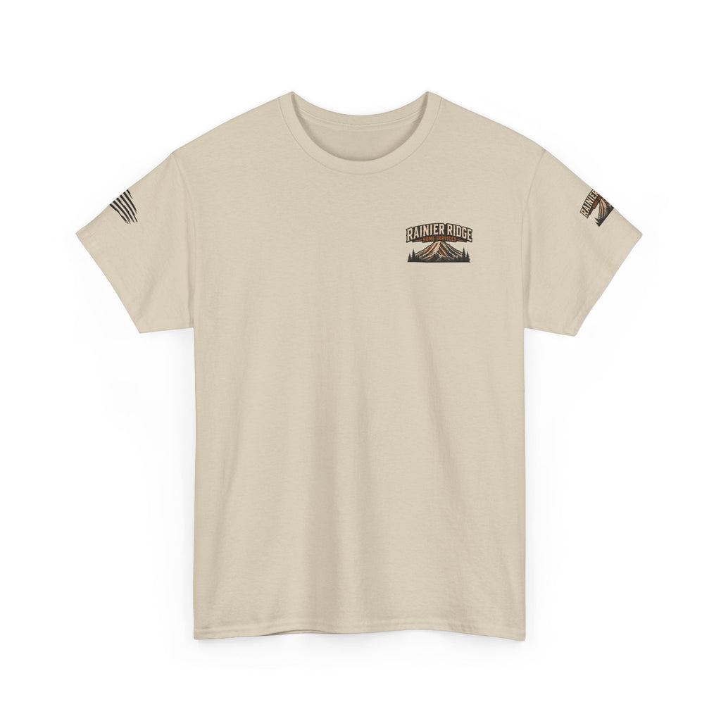 Cabin Collage Tee — Rustic Mountain Lodge Photo Graphic T-Shirt