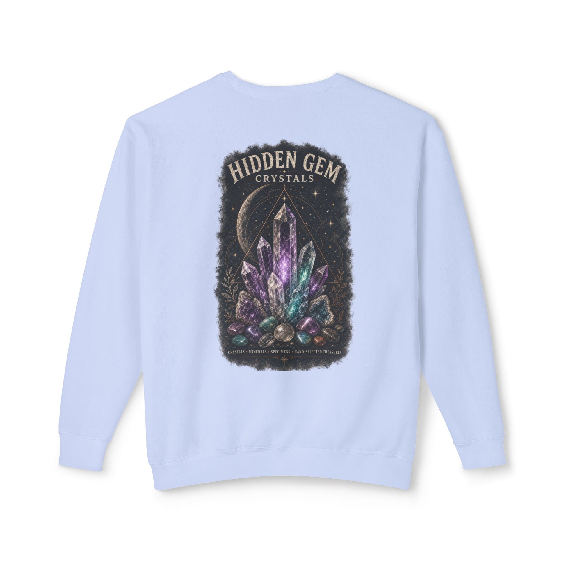 Crystal Crewneck Sweatshirt — "Hidden Gem Crystals" Graphic