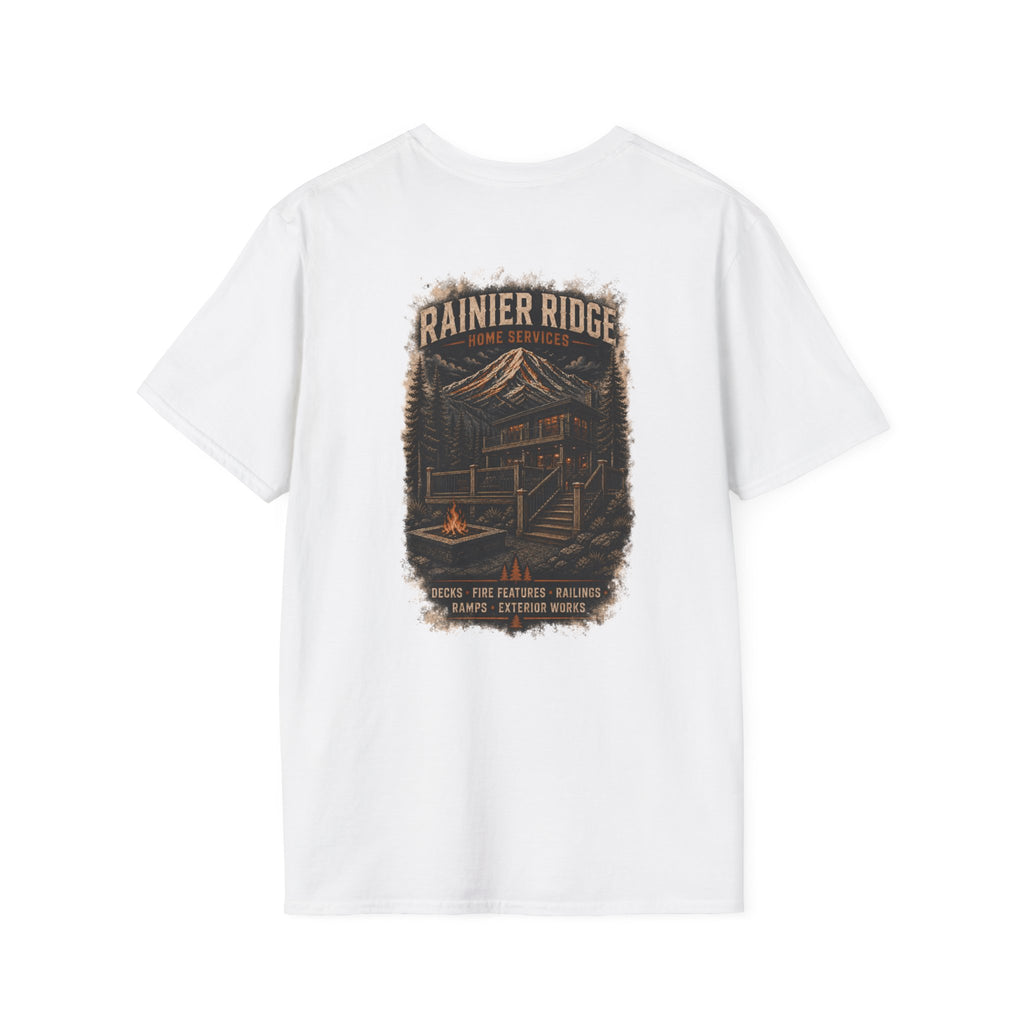 Rainier Ridge Mountain Graphic T-Shirt — Outdoor Adventure Pocket Tee