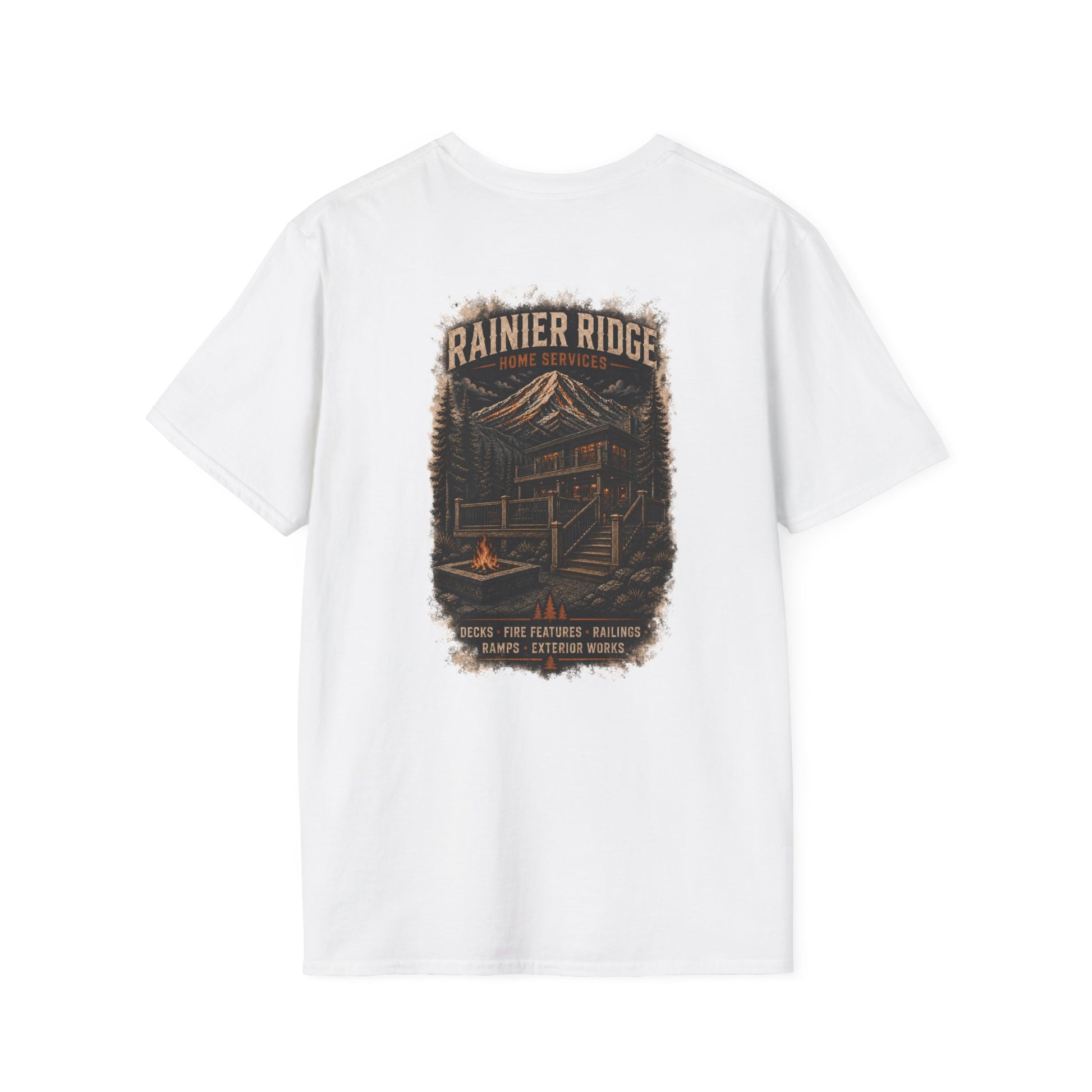 Rainier Ridge Mountain Graphic T-Shirt — Outdoor Adventure Pocket Tee