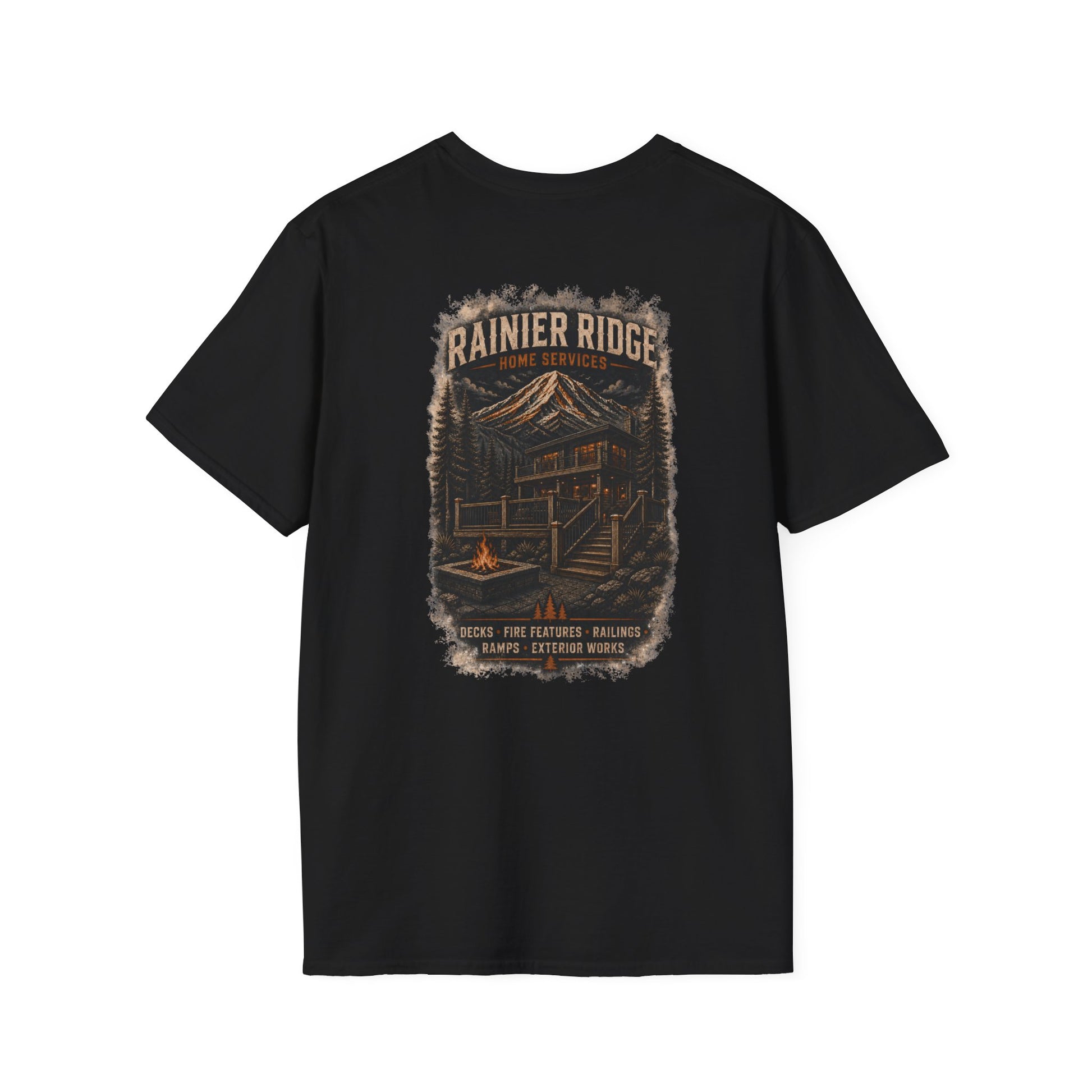 Rainier Ridge Mountain Graphic T-Shirt — Outdoor Adventure Pocket Tee