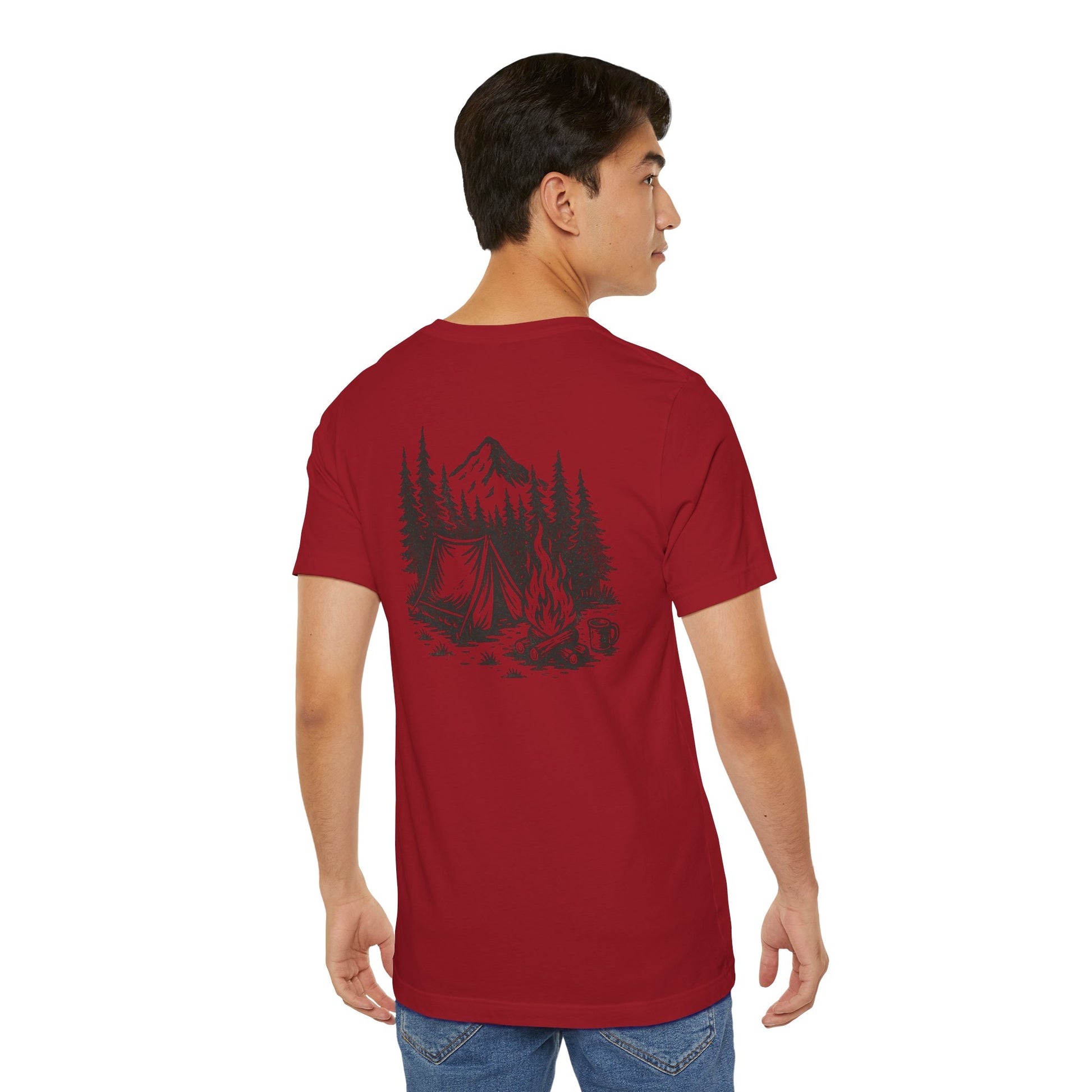 Wander Camp Tee – Distressed Campfire Scene
