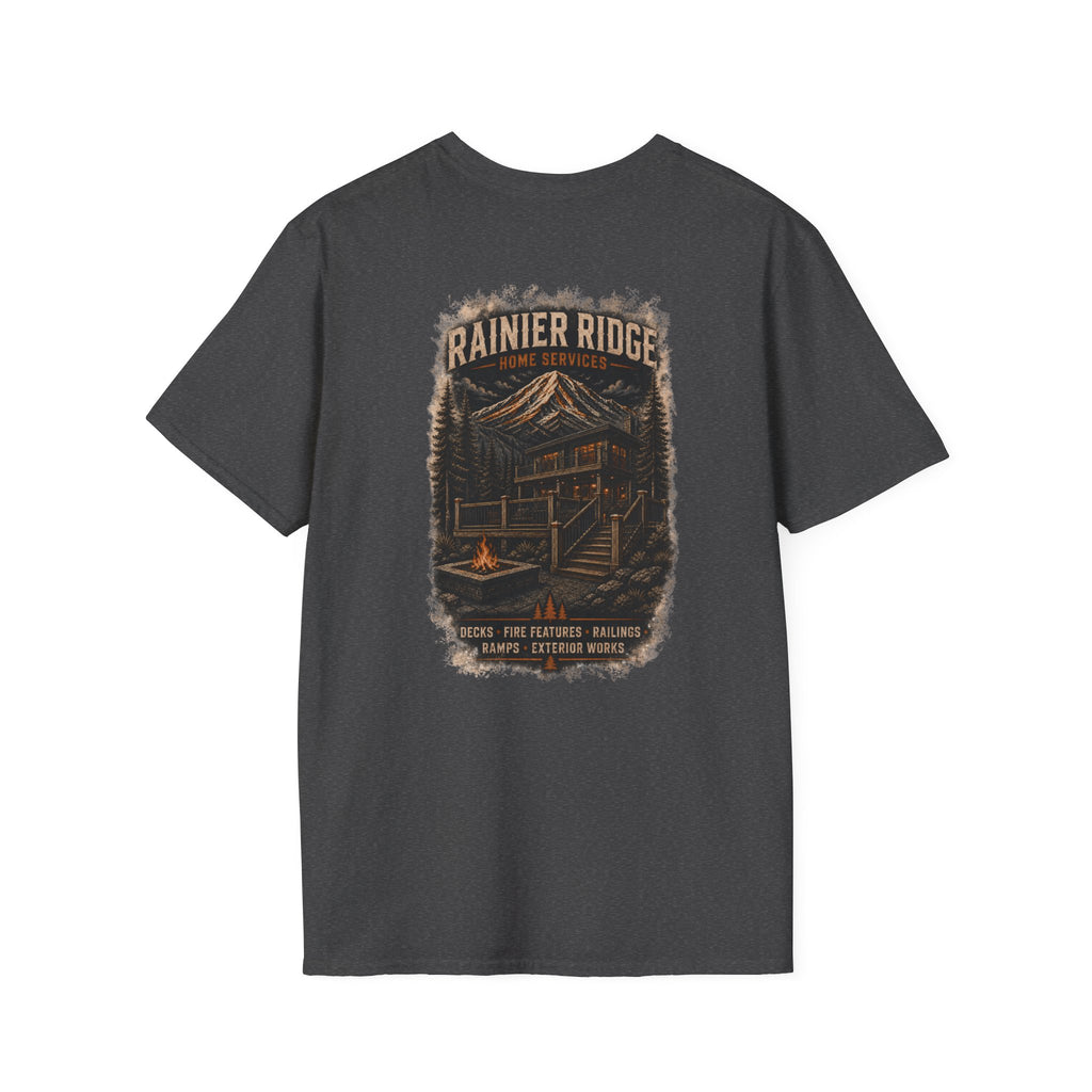 Rainier Ridge Mountain Graphic T-Shirt — Outdoor Adventure Pocket Tee