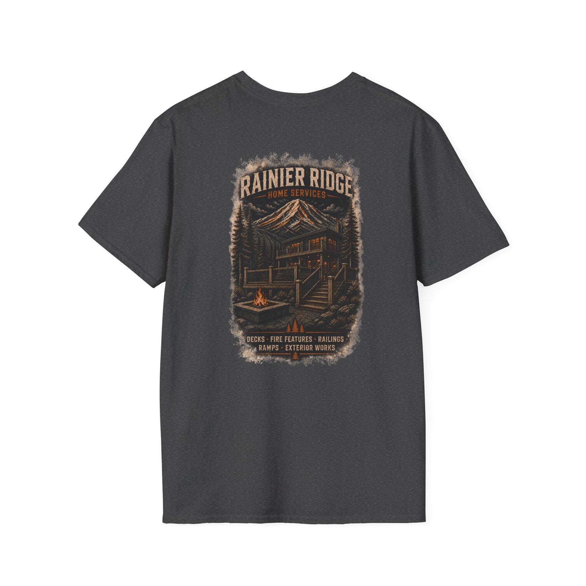 Rainier Ridge Mountain Graphic T-Shirt — Outdoor Adventure Pocket Tee