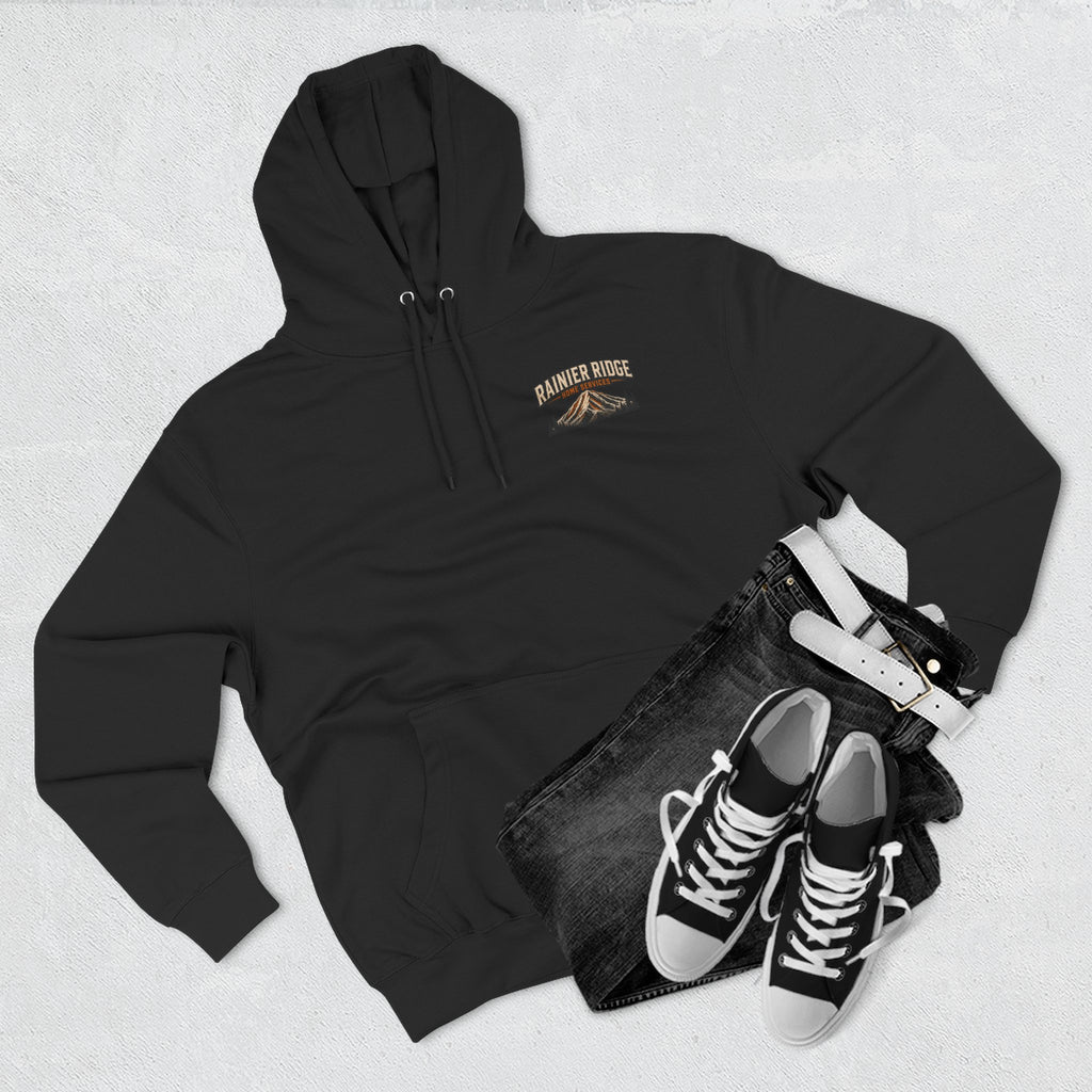 Rainier Ridge Cabin Hoodie — Cozy Mountain Cabin Camping Pullover