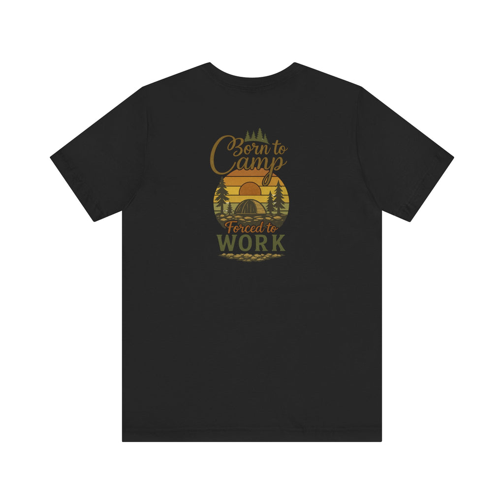 Born to Camp Tee – Retro Tent Sunset Outdoors Shirt