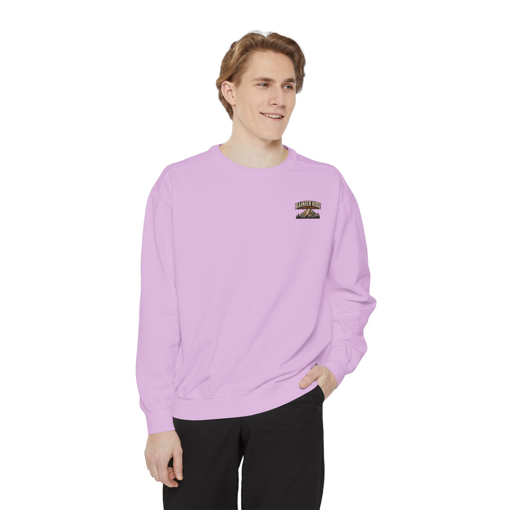 Rainier Ridge Cabin Sweatshirt — Mountain Lodge Campfire Crewneck