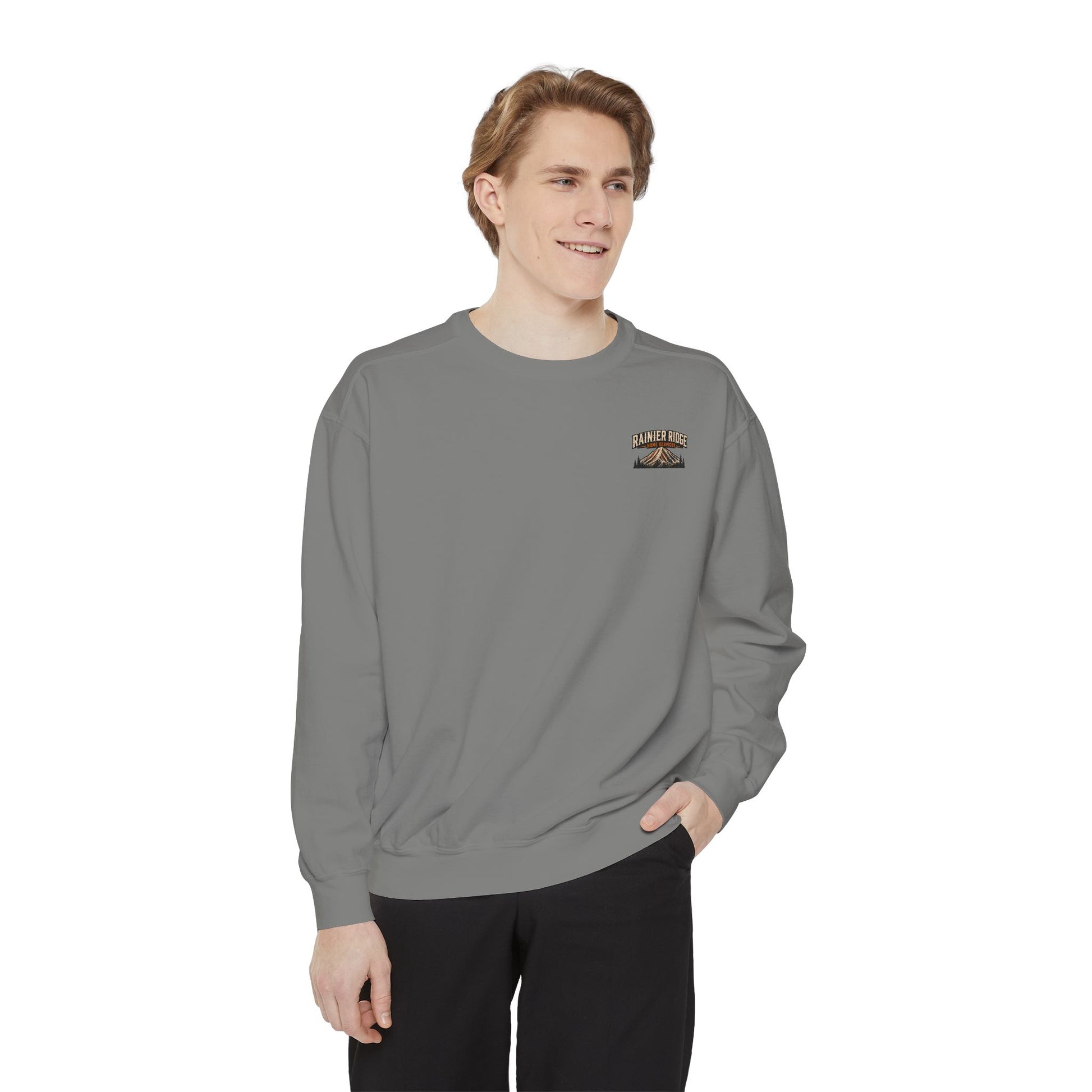 Rainier Ridge Cabin Sweatshirt — Mountain Lodge Campfire Crewneck