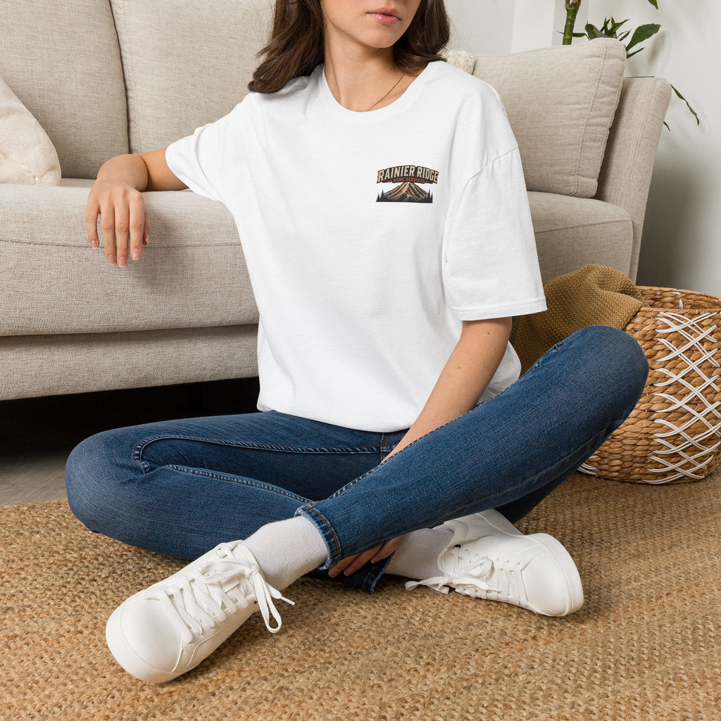 Rainier Ridge Mountain Graphic T-Shirt — Outdoor Adventure Pocket Tee