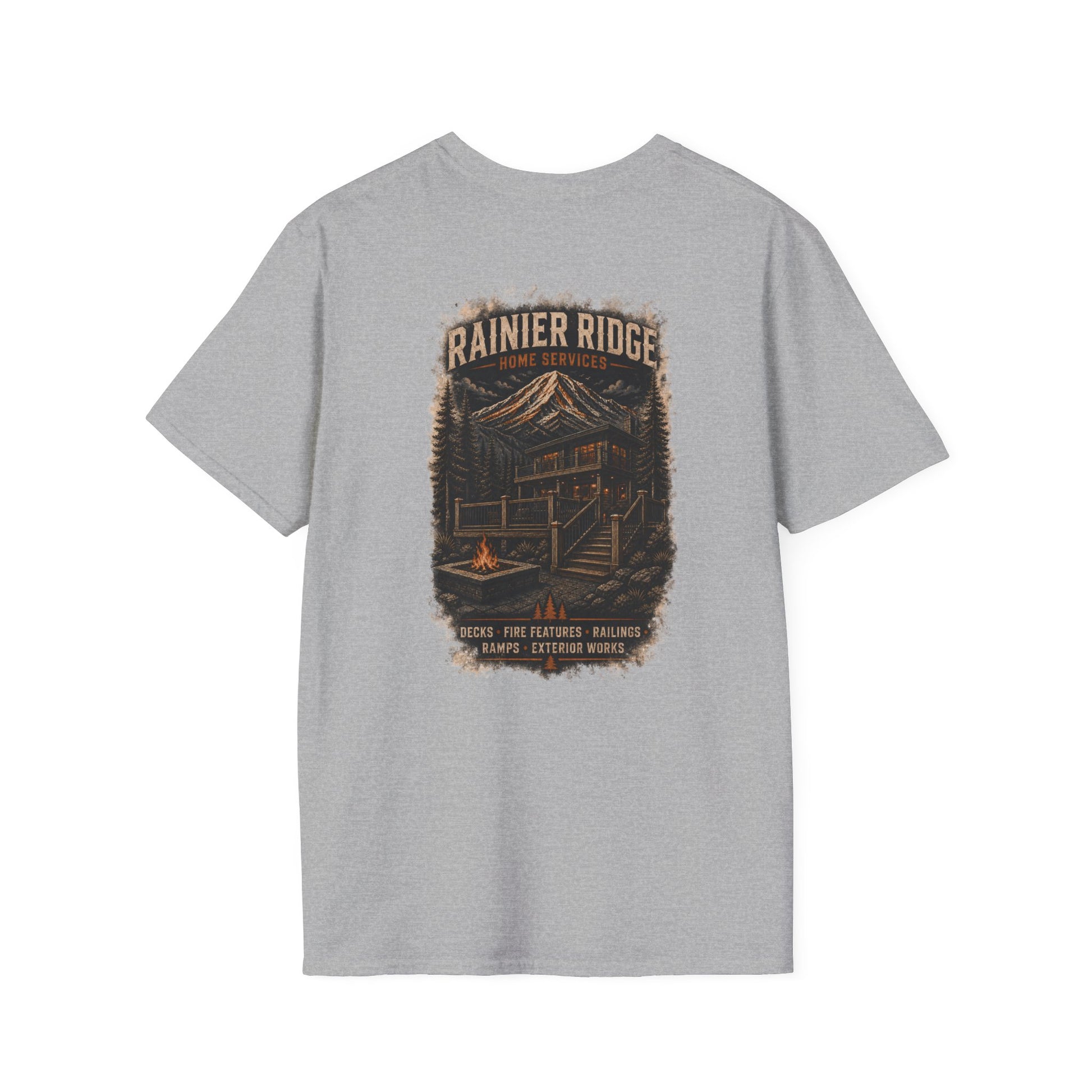 Rainier Ridge Mountain Graphic T-Shirt — Outdoor Adventure Pocket Tee