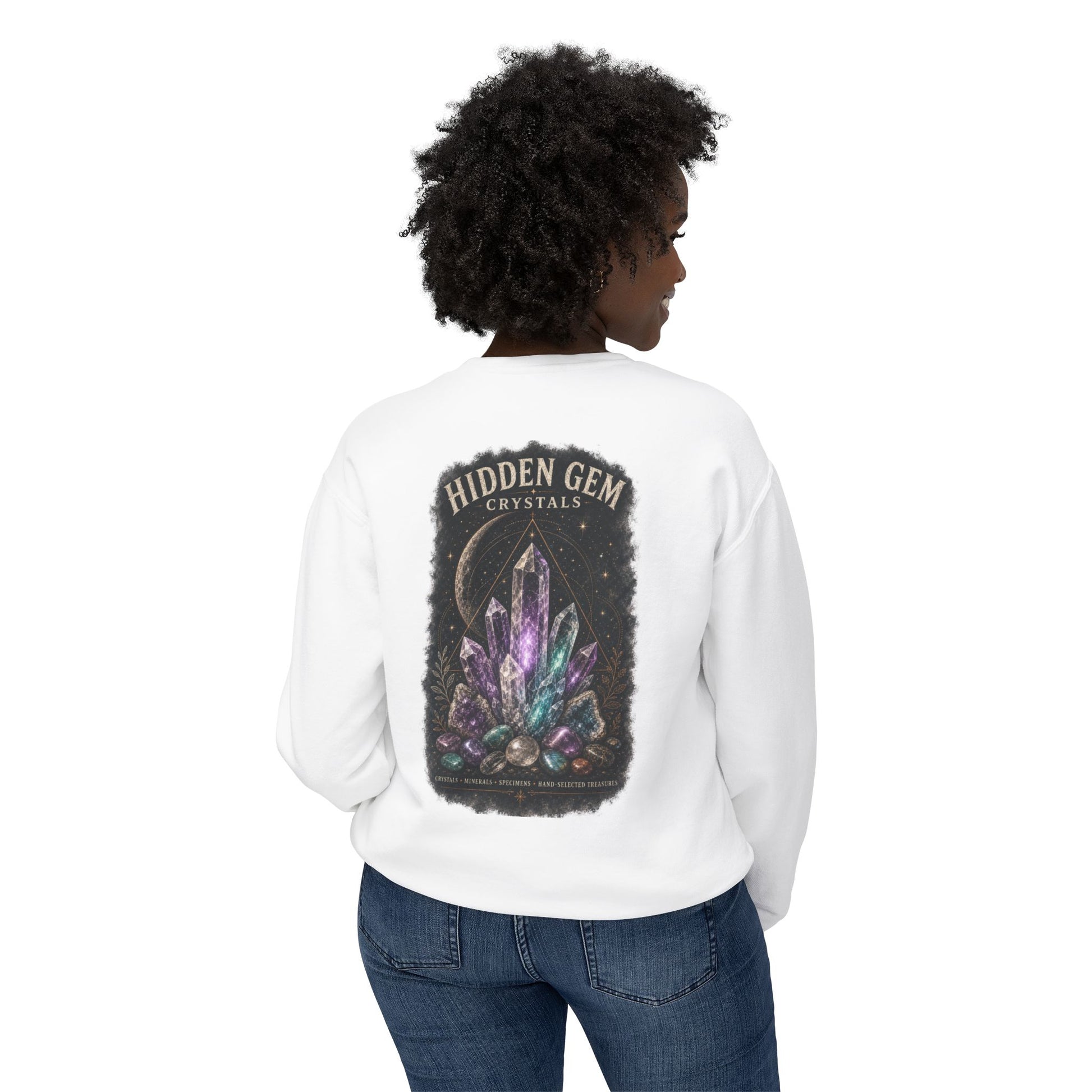 Crystal Crewneck Sweatshirt — "Hidden Gem Crystals" Graphic