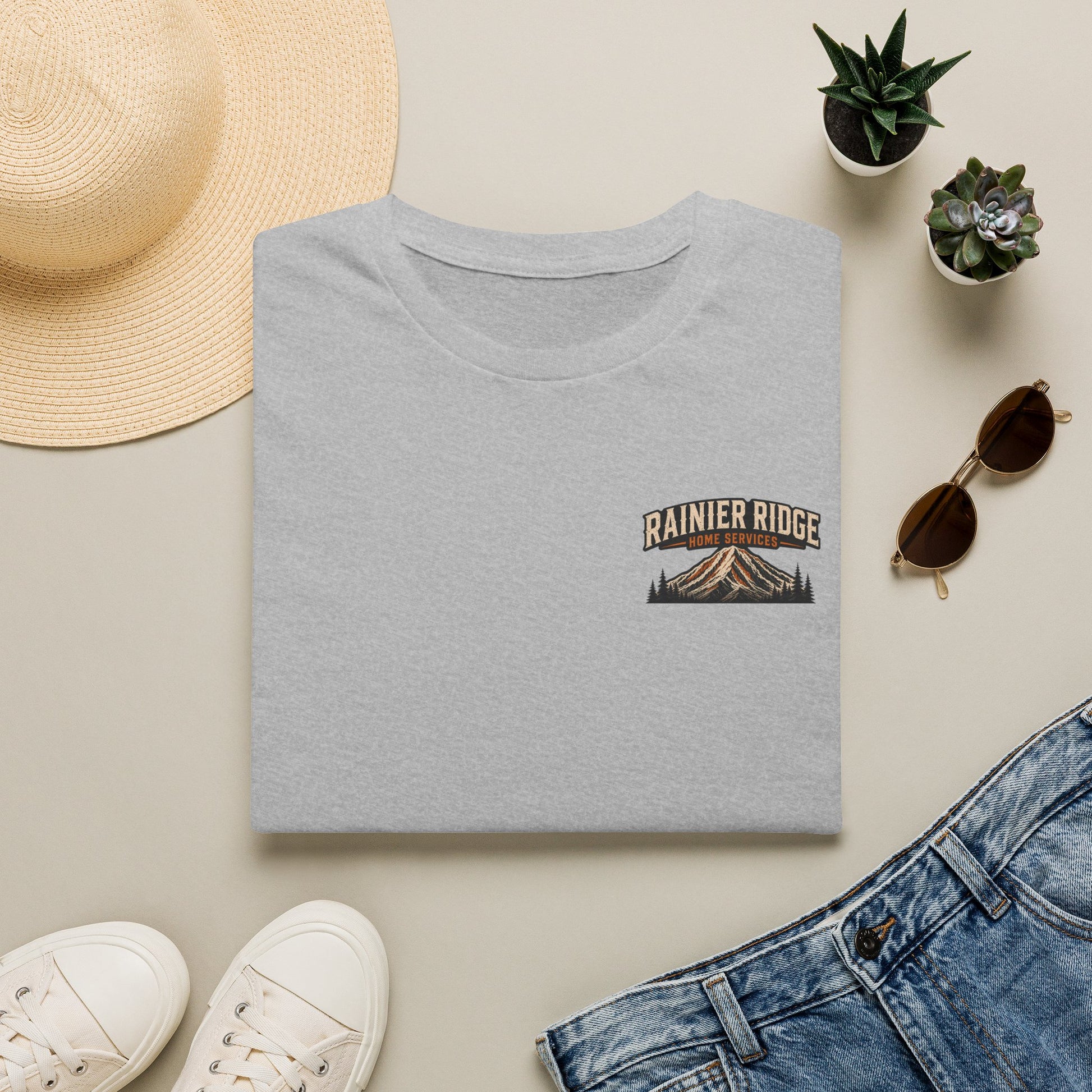 Rainier Ridge Mountain Graphic T-Shirt — Outdoor Adventure Pocket Tee