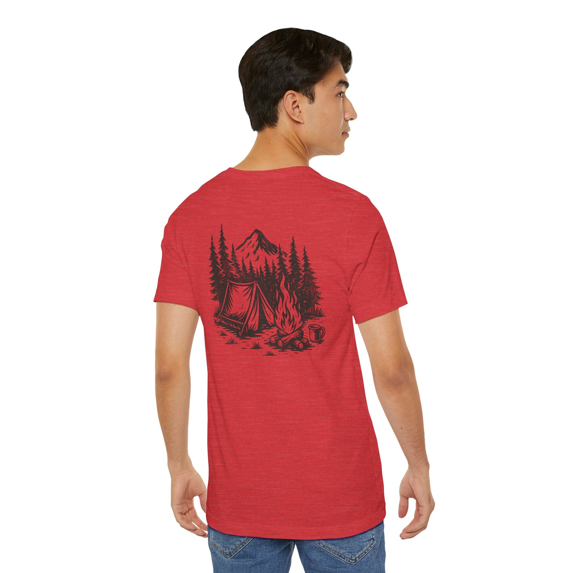 Wander Camp Tee – Distressed Campfire Scene