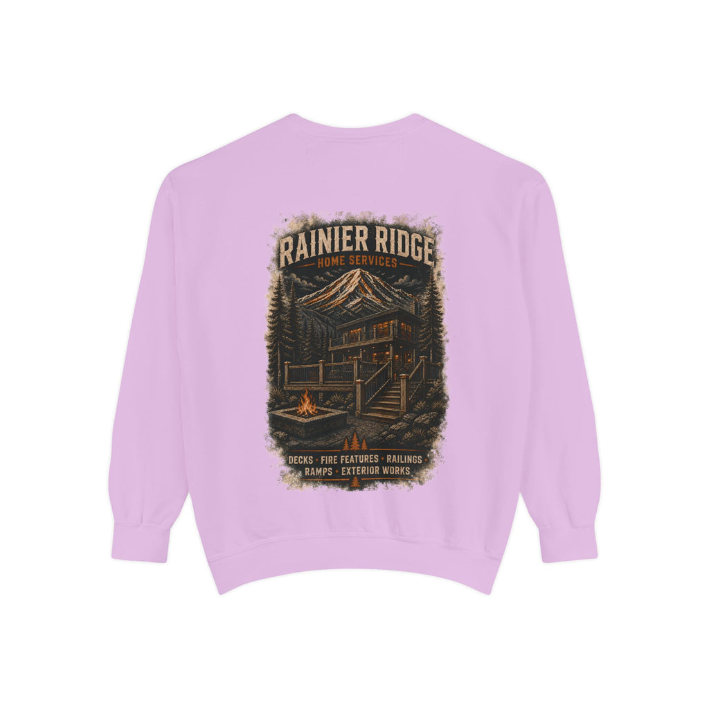 Rainier Ridge Cabin Sweatshirt — Mountain Lodge Campfire Crewneck