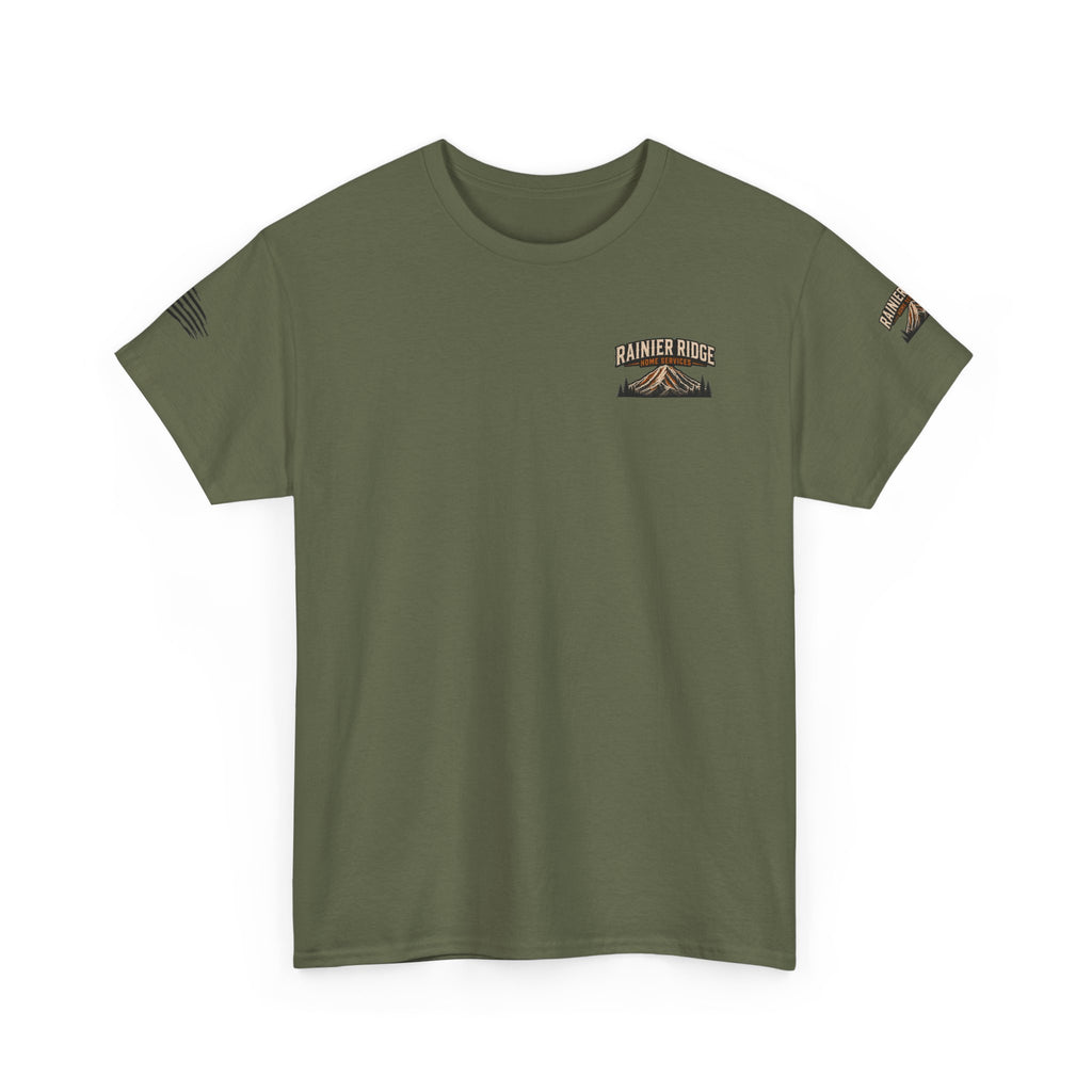 Cabin Collage Tee — Rustic Mountain Lodge Photo Graphic T-Shirt