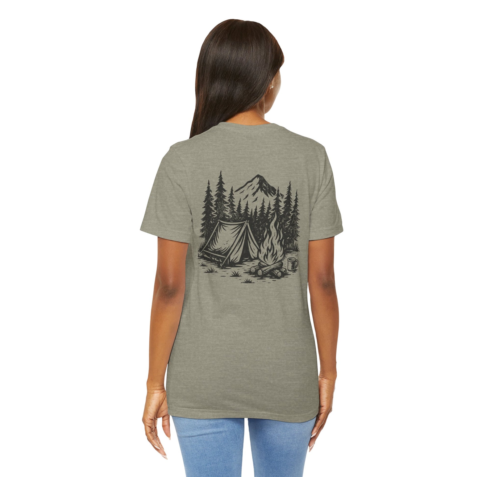 Wander Camp Tee – Distressed Campfire Scene