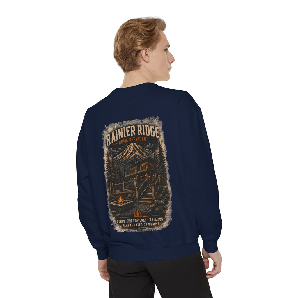Rainier Ridge Cabin Sweatshirt — Mountain Lodge Campfire Crewneck