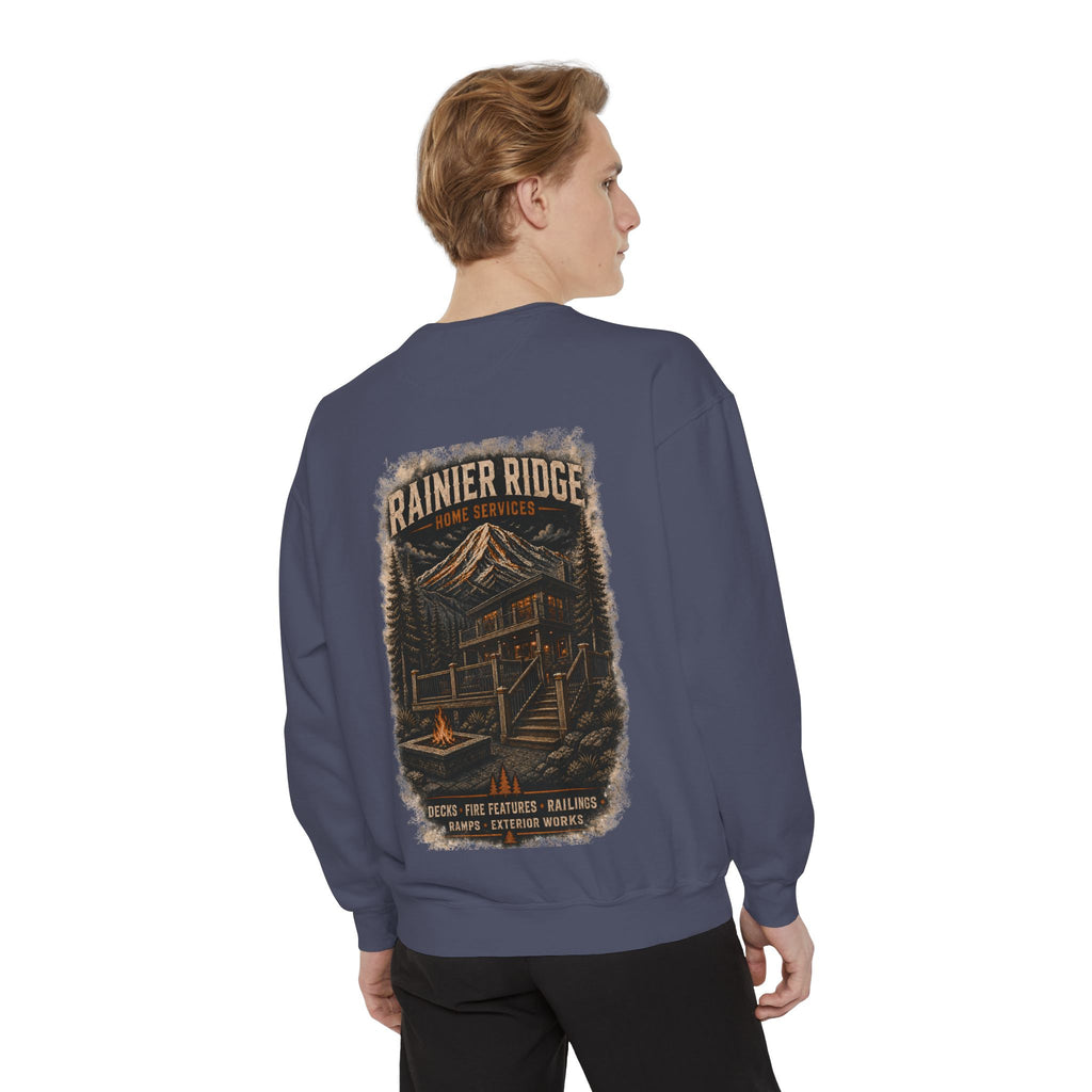 Rainier Ridge Cabin Sweatshirt — Mountain Lodge Campfire Crewneck