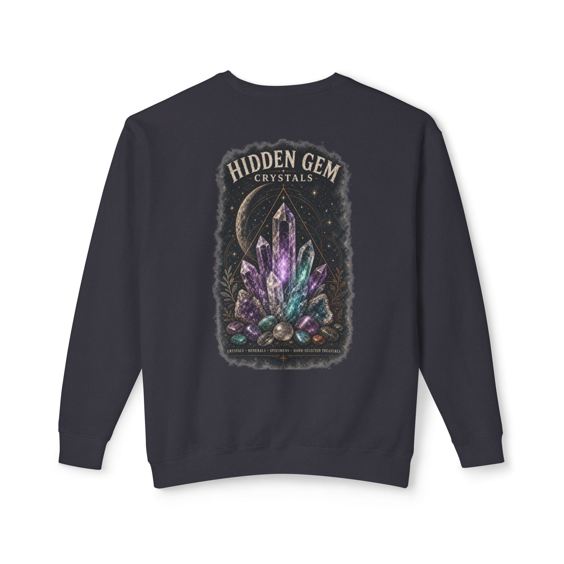 Crystal Crewneck Sweatshirt — "Hidden Gem Crystals" Graphic