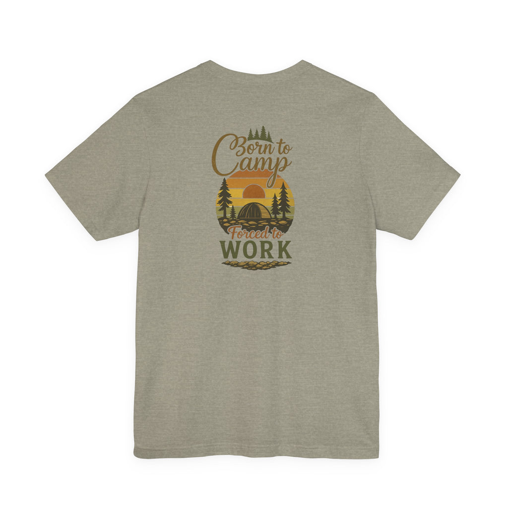 Born to Camp Tee – Retro Tent Sunset Outdoors Shirt