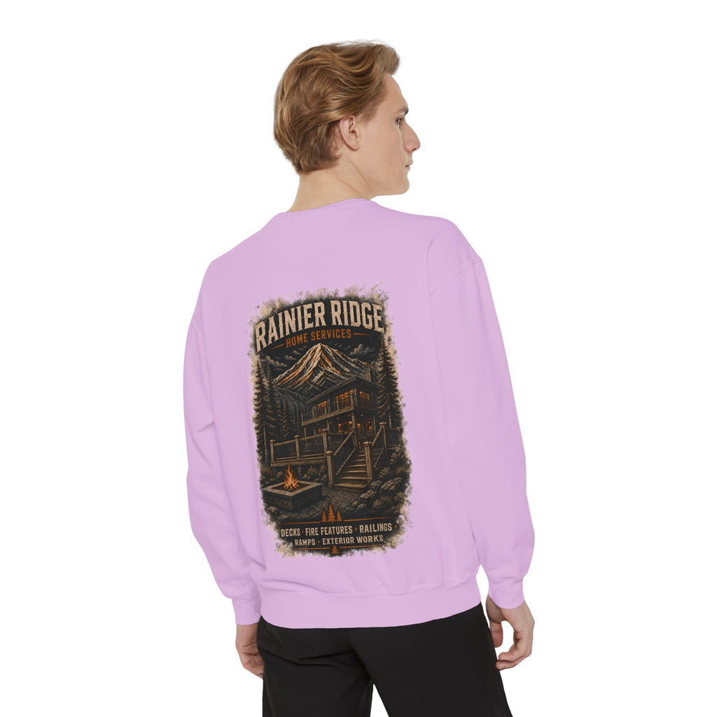Rainier Ridge Cabin Sweatshirt — Mountain Lodge Campfire Crewneck